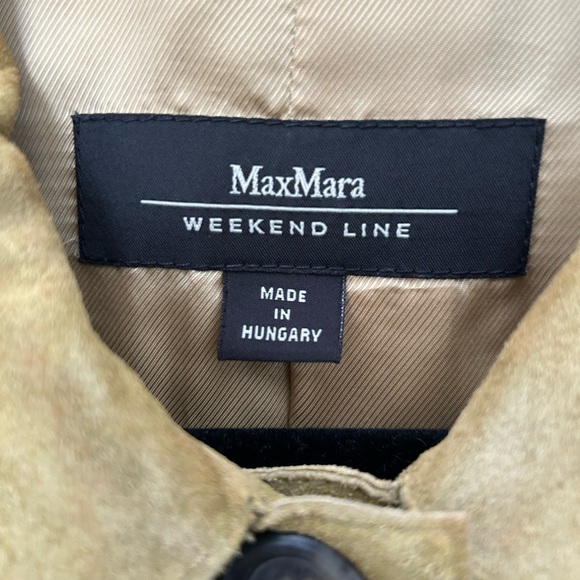 MaxMara Weekend 100% Genuine Suede Leather Green Chartreuse Jacket - Picture 7 of 10